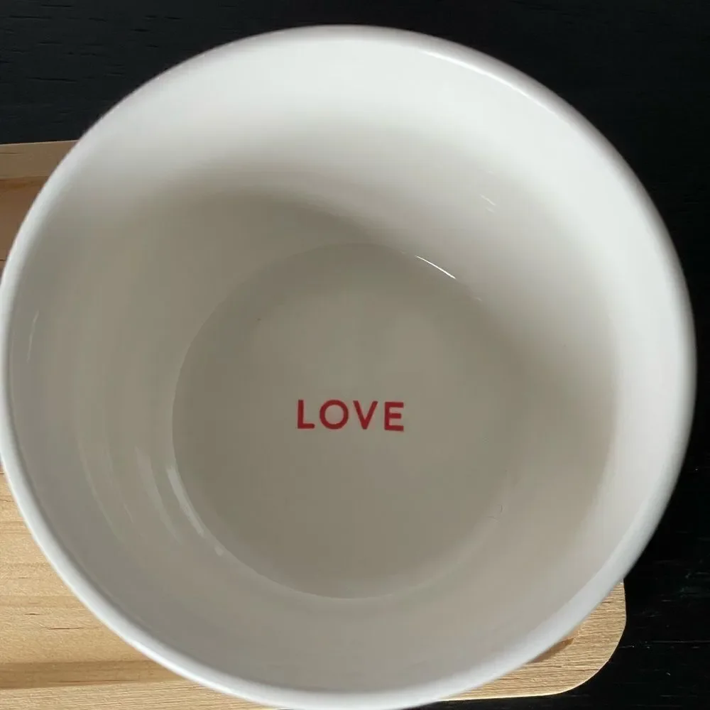 Hallmark Vintage 1970’s Trio of Small Ceramic Serving Bowls on Wooden Block
